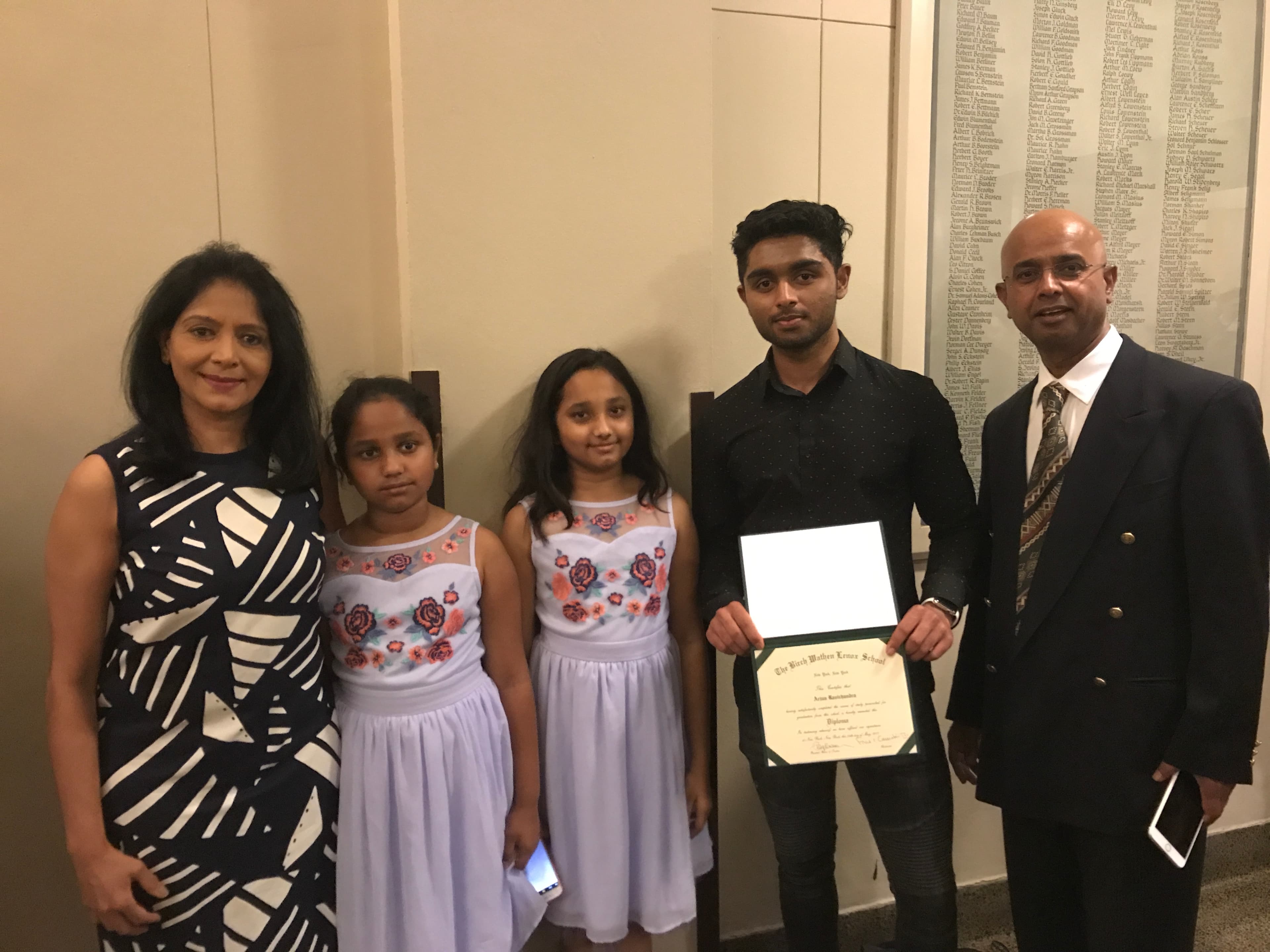 Ravichandra family at Arjun's graduation